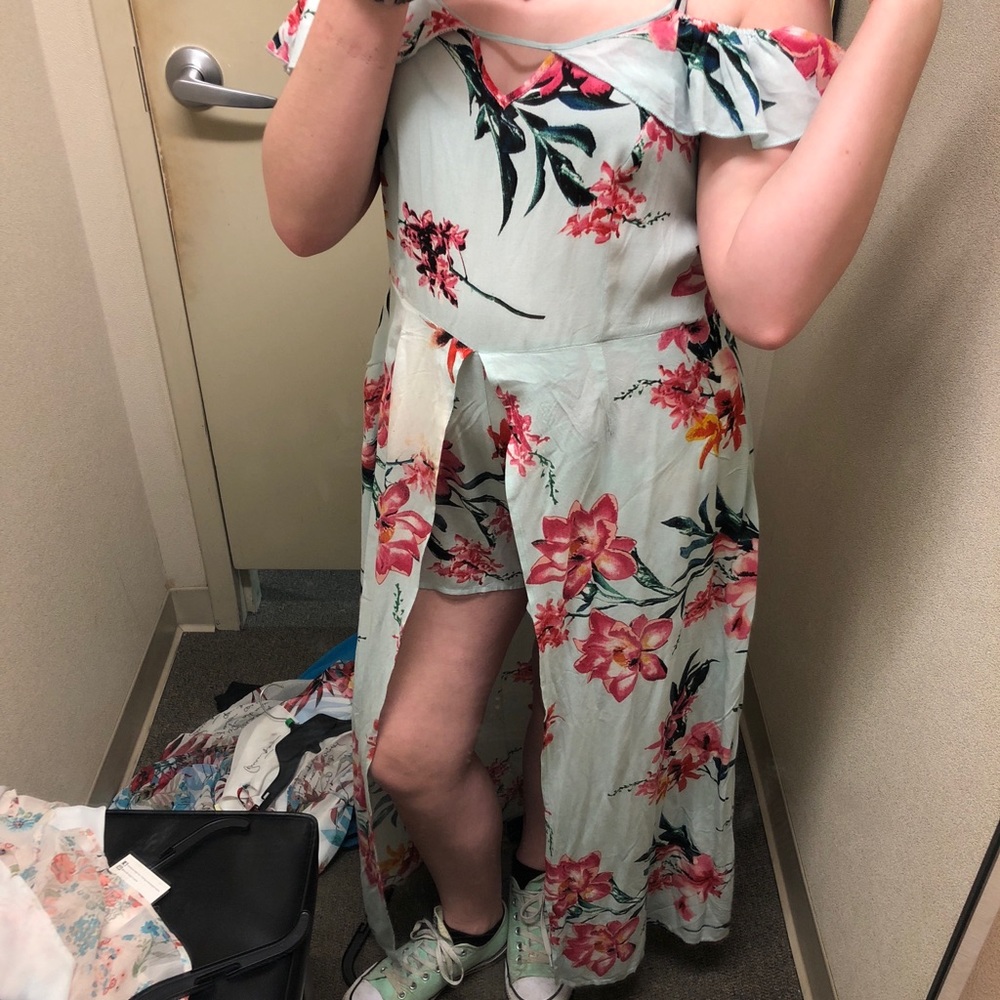 Gordmans- Off The Shoulder One Piece Flower Suit